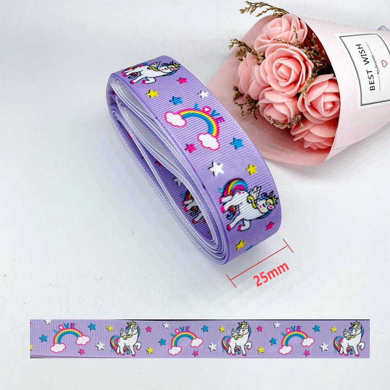 5m Cartoon Printed Grosgrain Ribbon - Rey.me