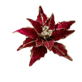 28cm Glitter Poinsettia Flower Decoration - Rey.me