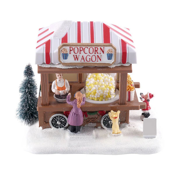 LED Lighted Houses Multicolored Christmas Vacation Village with Music Popcorn House - Rey.me