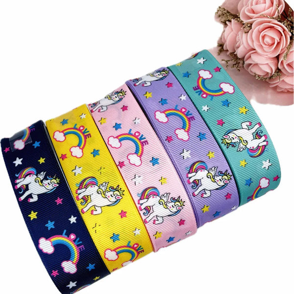 5m Cartoon Printed Grosgrain Ribbon - Rey.me