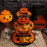 Halloween Pumpkin Multi-tier Cake Stand Decoration 3D Paper Cake Tray Party Christmas Treats Setting Cake Tools - Rey.me